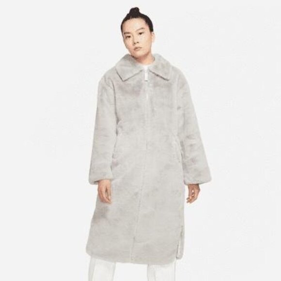 Nike special edition faux faur long coat jacket sherpa - Picture 2 of 11